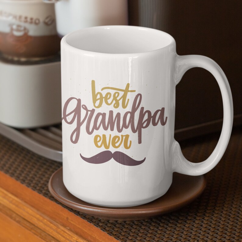 Best Grandpa Ever Coffee Mug Perfect Grandparent Gift, Adorable