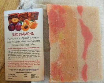 Artisan soap plum peach cream handmade SLES SLS paraben free