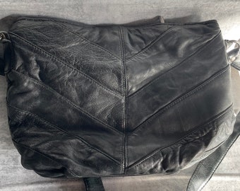 Bolso de hombro vintage de cuero de los años 80