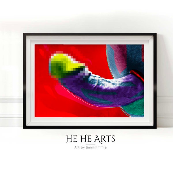 Set of 4 - Gay Pop Art l Original Art l Inked Hairy Man l Gay Art l Penis Art l Dick Art l Gay Sex l Gay Fine Art l Wall Art