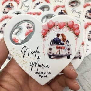 Bottle opener Wedding favors for guests in bulk, heart shape Wedding Magnet, Save the Date Magnet, Wedding Souvenirs, Custom Wedding Favor
