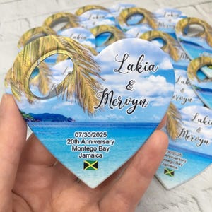 Beach Wedding Favor Magnet: Personalized Save The Date Bottle Opener