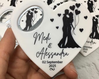 Personalisierte Hochzeit Flaschenöffner Magnet Gefälligkeiten: Danke Geschenk