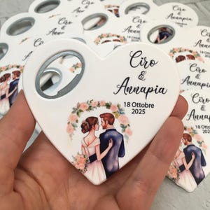Personalized Heart Bottle Opener Magnet: Wedding Favor Keepsake