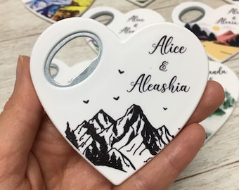 Bottle Opener Wedding Favor, Engagement Favors, Personalized Wedding Favors For Guests, Heart Shape Wedding Thank You Favor