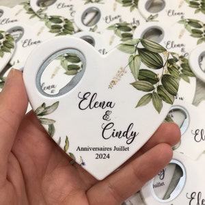 Flaschenöffner Hochzeitsgeschenke für Gäste in loser Schüttung, Herzform Hochzeitsmagnet, Save the Date Magnet, Hochzeitsandenken, Hochzeitsbevorzugung nach Maß