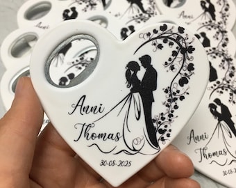 Personalisierte Hochzeit Flaschenöffner Magnet Gefälligkeiten: Danke Geschenk