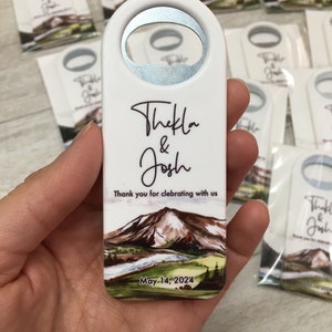 Bottle Opener Wedding Favor, Wedding Favors for Guests in Bulk, Wedding Souvenir, Custom Gift Favor, Magnetic Bottle Opener image 2