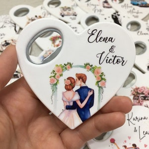 Personalized Wedding Bottle Opener Magnet: Thank You Favor