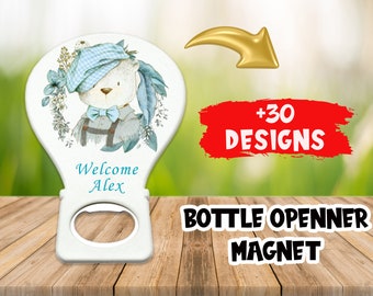 Faveur personnalisée d'aimants d'ouvre-biberon pour baby shower : souvenir personnalisé