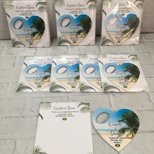 Jamaica Themed Wedding Magnet Favors | Jamaican Bottle Opener Save the Date Favor, Jamaica Destination Gift, Custom Name Souvenir for Guests
