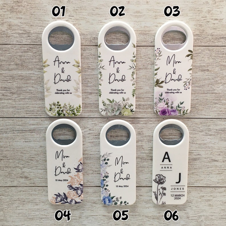 Bottle Opener Wedding Favor, Wedding Favors for Guests in Bulk, Wedding Souvenir, Custom Gift Favor, Magnetic Bottle Opener image 6