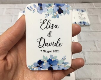Custom Wedding Magnet Favors, Floral Anniversary Gift