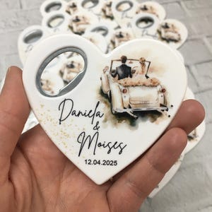 Wedding Magnet, Wedding Favours, Engagement Favors, Heart Shaped Bottle Opener, Save The Date Magnet, 50 Pieces Wedding Party Favor