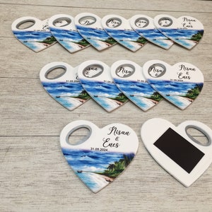 Personalized Heart Bottle Opener Magnet: Wedding Favor Gift