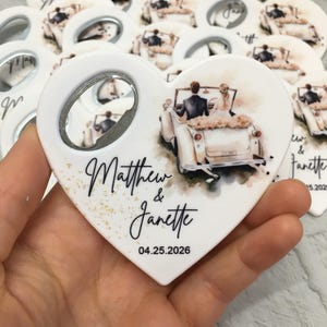 Wedding Magnet Favors for Guest in Bulk, Engagement Favors, Anniversary Favors, Custom Fridge Magnets, Wedding Bottle Opener, Wedding Favors