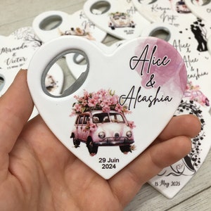 Bottle Opener Wedding Favors,Heart Shaped Fridge Magnet, Personalized Wedding Favors For Guest, Bottle Opener Magnet, Magnetic Bottle Opener
