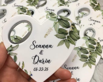 Personalisierte Hochzeit Flaschenöffner Magnet Bevorzugungen: Masse Danke Geschenke