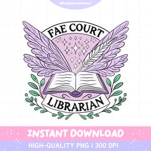 Bookish Fantasy Reader PNG, Fairy Smut Design, Fae Book Lover Sublimation Art