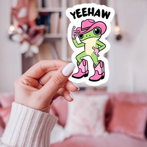 frog cowboy sticker