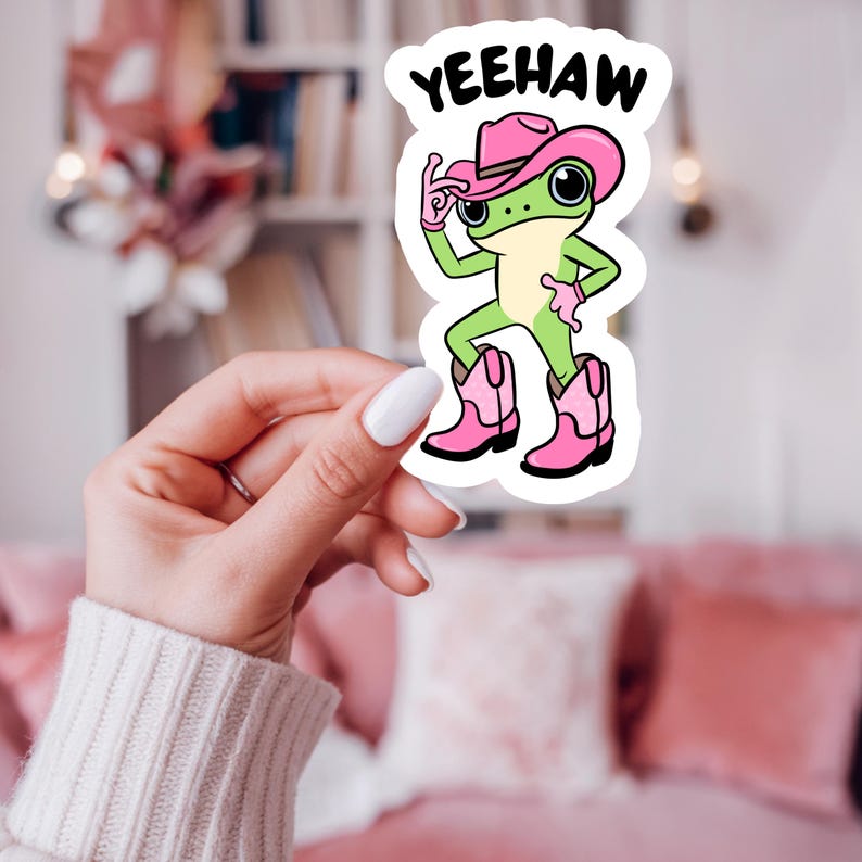 frog cowboy sticker