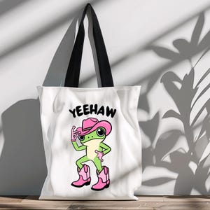 tote bag frog cowboy png