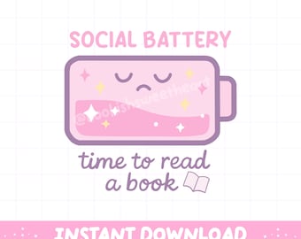 Anti Social Book Lover PNG, Cute Trendy Bookish PNG for Introverted Reader, Bookworm design for shirts, mugs, kindle stickers, bookmarks etc