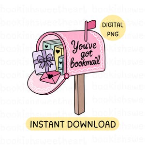 You&#39;ve got Bookmail PNG, Bookish png, Book clipart, Designs for Stickers, Bookish Clipart, Booklover, Book png, Retro Booktok designs