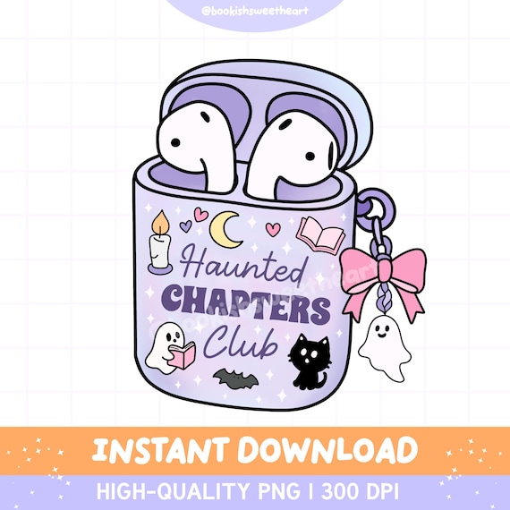 Halloween Bookish PNG, Spooky Bookish Ghost Designs for Booklover Stickers, Audiobook Bookish Clipart, Retro Halloween PNG, Commercial Use
