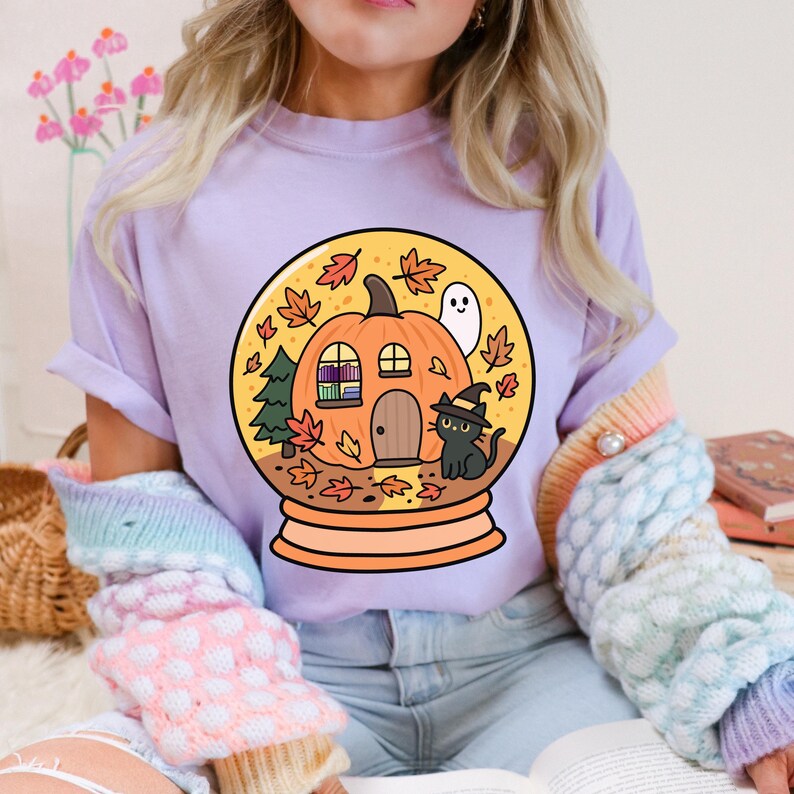 Fall bookish png t-shirt design.