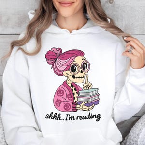 Halloween bookish Skull hoodie design