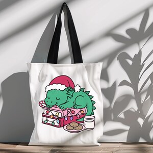 Bookish Christmas tote bag design