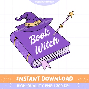 Witchy Book Club PNG, Spooky Season Bookish Printable Sticker Design