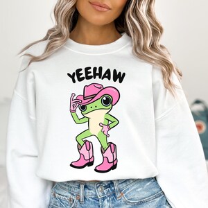 yeehaw frog cowboy sweatshirt