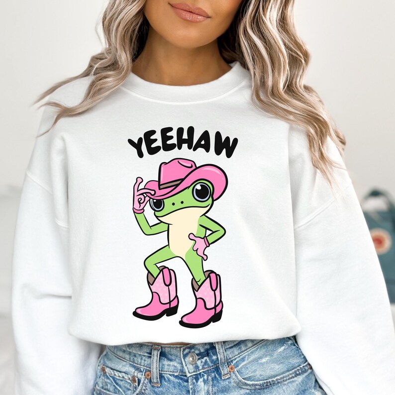 yeehaw frog cowboy sweatshirt