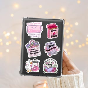 Introverted reader kindle sticker png