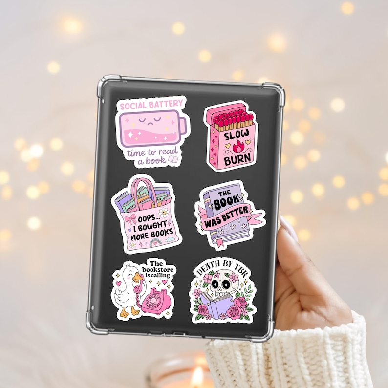 Introverted reader kindle sticker png