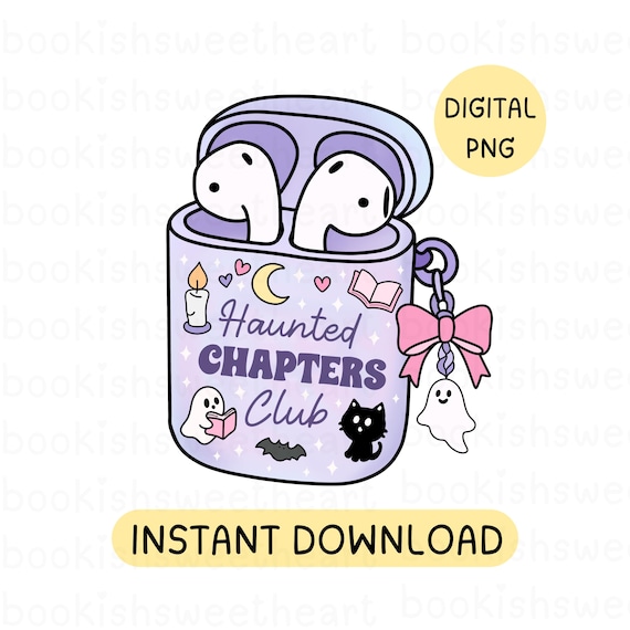 Halloween Bookish PNG, Spooky Bookish Ghost Designs for Booklover Stickers, Audiobook Bookish Clipart, Retro Halloween PNG, Commercial Use