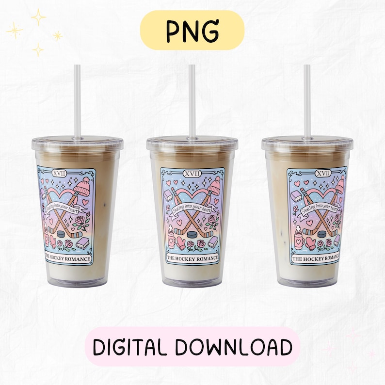 Tumbler cup PNG Hockey romance bookish merch design