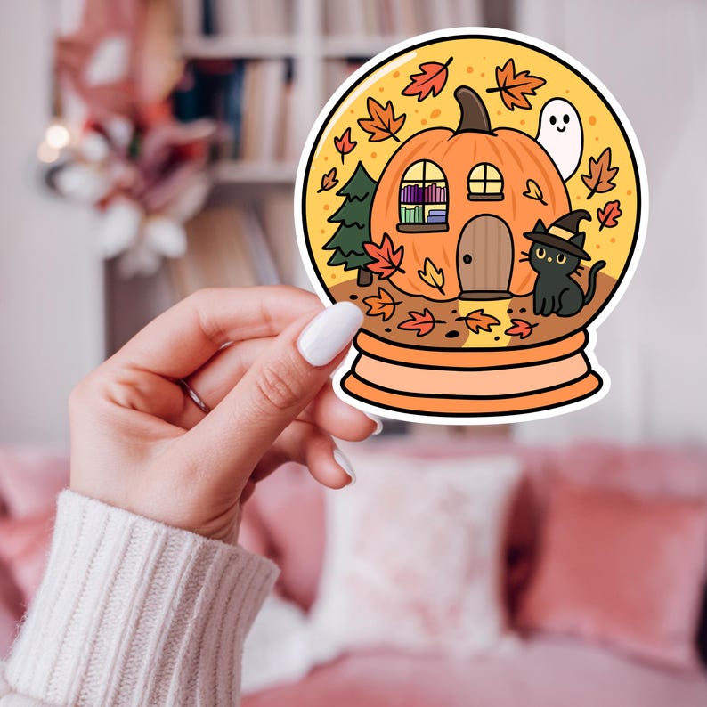 Spooky book lover png kindle sticker design.