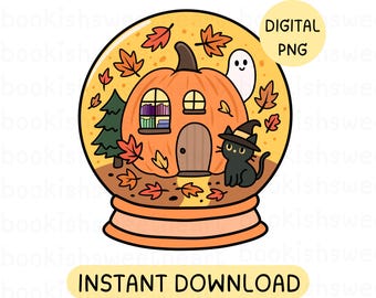 Fall reading png, Spooky bookish png, Book lover designs for Halloween kindle stickers, Bookshop Clipart,  Autumn, Ghost reading clipart