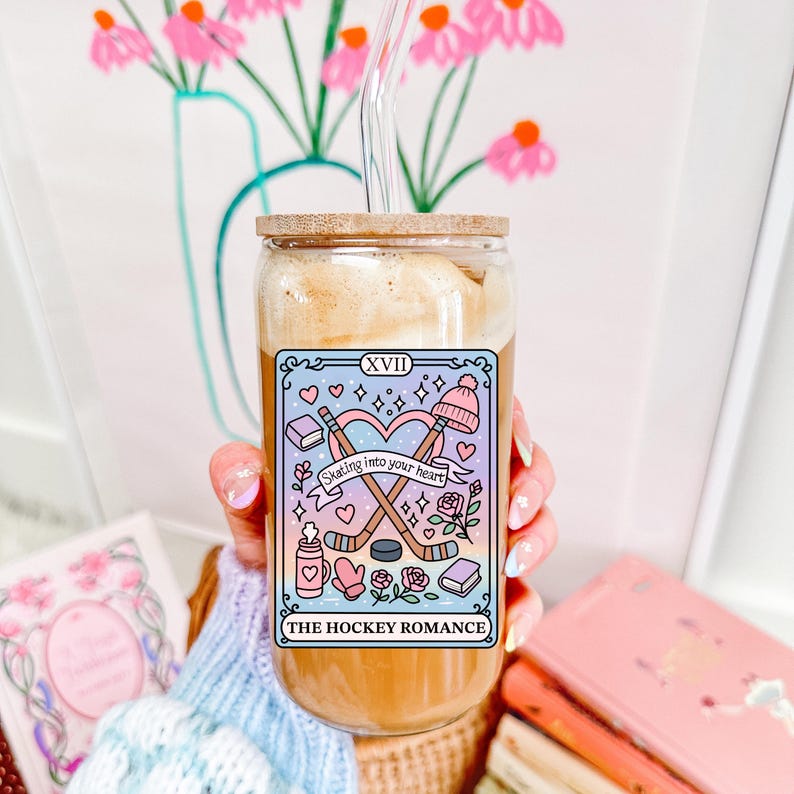 Tarot card png tumbler design for hockey romance reader