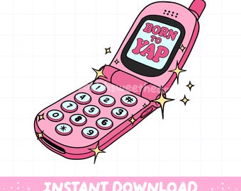 Born to Yap PNG, Girly retro aesthetic clipart, Funny Sarcastic Sticker Design, Professional Yapper, Instant download, Commercial use