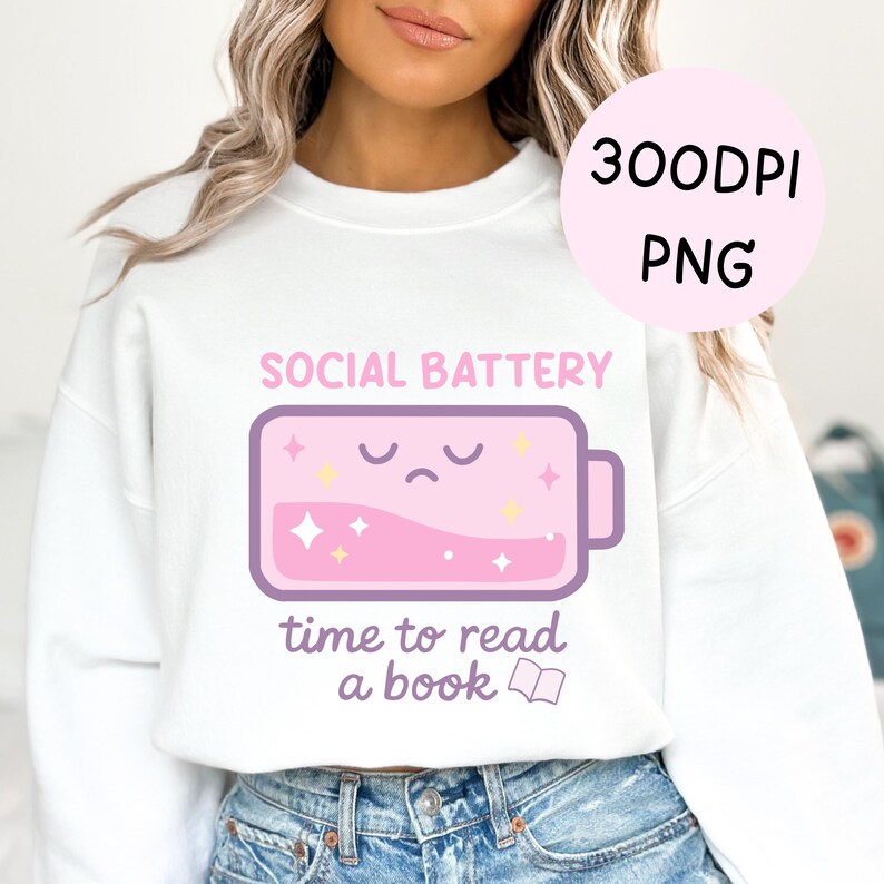 Bookish introvert sweatshirt png design