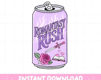 Romantasy Book Reader Soda Pop PNG, Cute Trendy Aesthetic Bookish Fantasy Romance Kindle design for Stickers & Bookmarks, In my bookish era