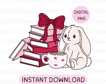 Soft Girl Book PNG, Bookish Clipart, Coquette Sublimation Design, Printable Kindle Sticker, Digital Download