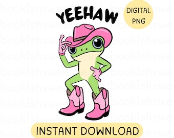 Cowboy Frosch PNG, Yeehaw PNG, Frosch Cowgirl Aufkleber, lustiger Frosch Cowboy png, niedlicher Frosch. Yeehaw Cowboy Shirt Design - Quirky png