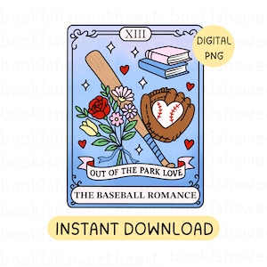 Carta de Tarô Livreira PNG, Livro de Romance de Beisebol PNG, Design de sublimação para amantes de livros de romance esportivo para adesivos, Arquivo PNG de Leitor de Romance