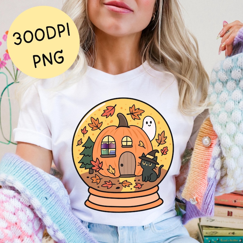 Halloween themed bookish png t-shirt design.