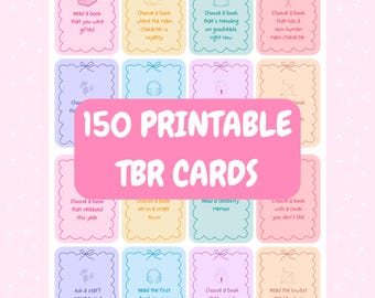 Printable TBR Cards, 150 Bookish To Be Read Prompts, TBR Game, DIY Book Lover Gift